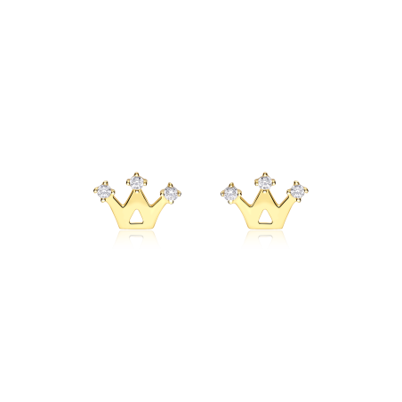 Pendientes Oro 18k y circonitas "Reina"