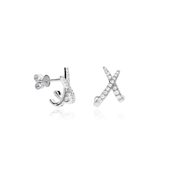 Pendientes Oro 18k y diamantes 0.26cts "Crois"