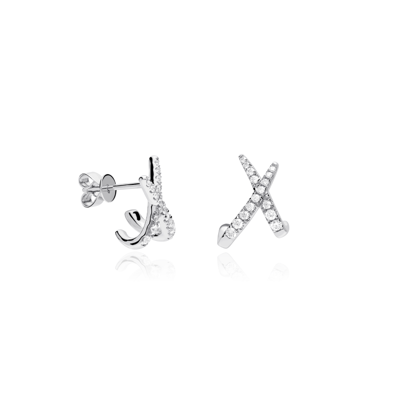 Pendientes Oro 18k y diamantes 0.26cts "Crois"