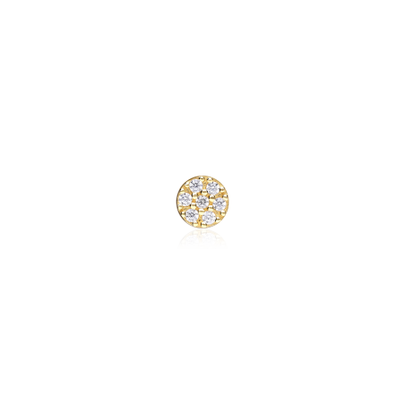 Pendiente piercing Oro 18k y circonitas "Circle"