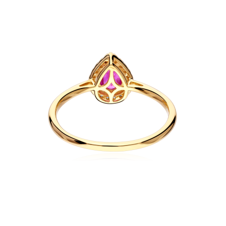 Anillo Oro 18k, rubí y diamantes 0.075cts "Tare"