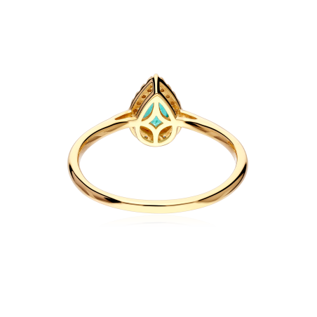 Anillo Oro 18k, esmeralda y diamantes 0.075cts "Tare"