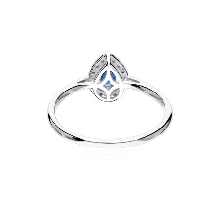 Anillo Oro 18k, zafiro y diamantes 0.075cts "Tare"
