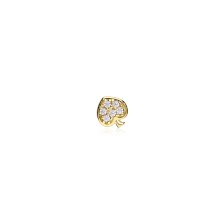 Pendiente piercing Oro 18k y circonitas "Pica"