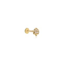 Pendiente piercing Oro 18k y circonitas "Pica"