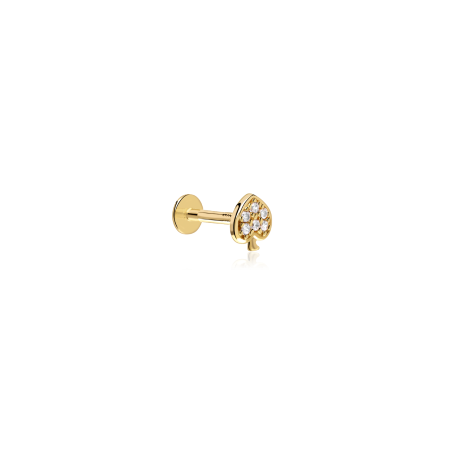 Pendiente piercing Oro 18k y circonitas "Pica"