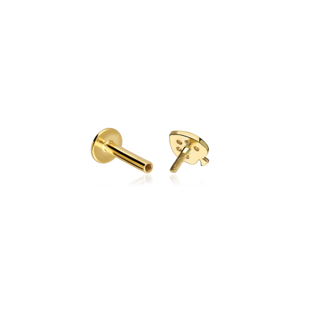 Pendiente piercing Oro 18k y circonitas "Pica"
