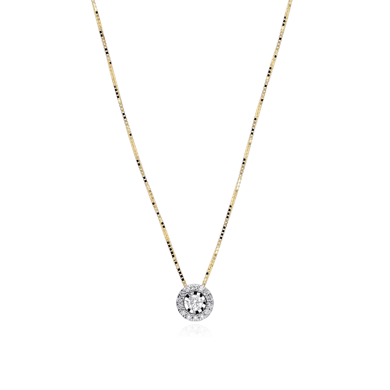 Gargantilla Oro 18k y diamantes 0.11cts "Girare"
