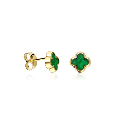 Pendientes Oro 18k y malaquita "Clieef"