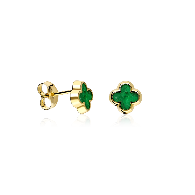 Pendientes Oro 18k y malaquita "Clieef"