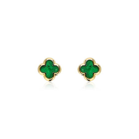 Pendientes Oro 18k y malaquita "Clieef"