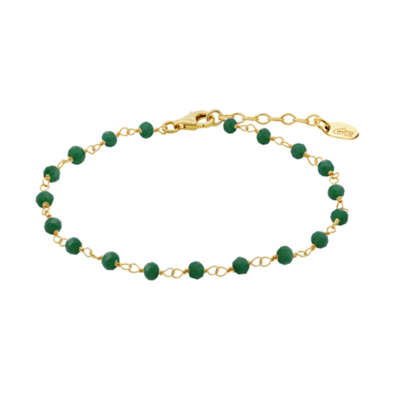 Pulsera Lotus Silver y bolas verde LP3767-2/1