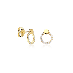 Pendientes Oro 18k y circonitas círculo "Icons"
