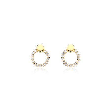 Pendientes Oro 18k y circonitas círculo "Icons"