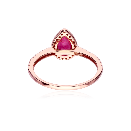 Anillo Oro 18k, rubí y diamantes 0.28cts "Mires"
