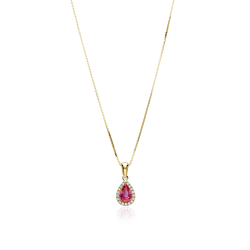 Gargantilla Oro 18k, rubí y diamantes 0.071cts "Tare"