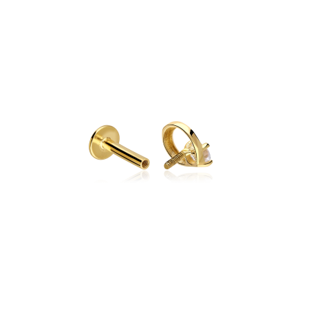 Pendiente piercing Oro 18k y circonitas "Galaxy"