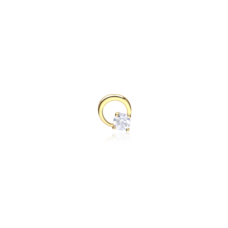 Pendiente piercing Oro 18k y circonitas "Galaxy"