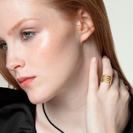 Anillo Viceroy Mujer Triple Acero Dorado 75373A01812
