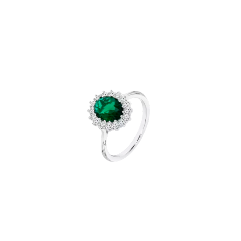 Anillo Lotus Silver Mujer Plata Circonitas Verde LP3459-3/3