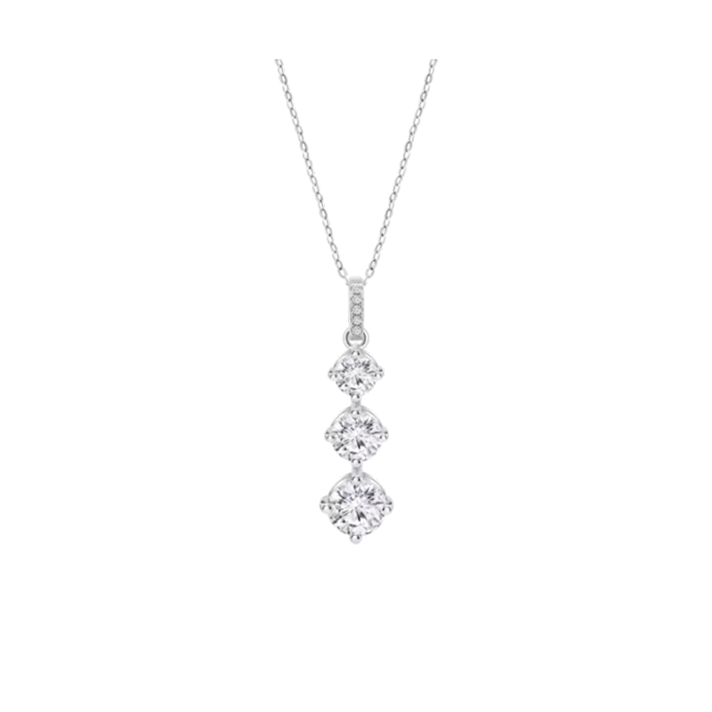 Collar Lotus Silver Mujer Triple Circonita LP3785-1/2