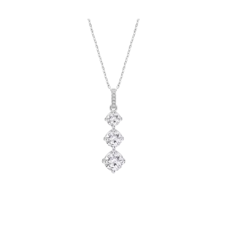 Collar Lotus Silver Mujer Triple Circonita LP3785-1/2