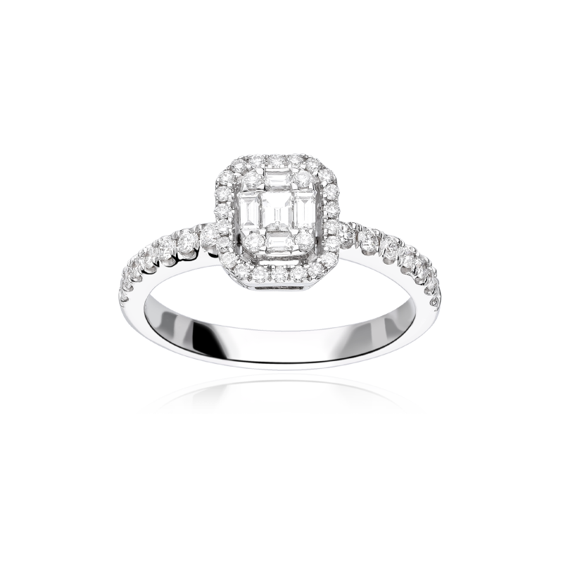 Anillo Oro 18k y diamantes 0.51cts "Camelia"