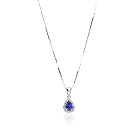 Gargantilla Oro 18k zafiro y diamantes 0.071cts "Tare"