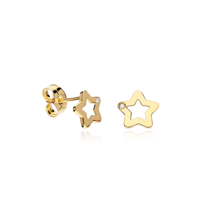 Pendientes Oro 18k y diamantes 0.003cts "Angels"