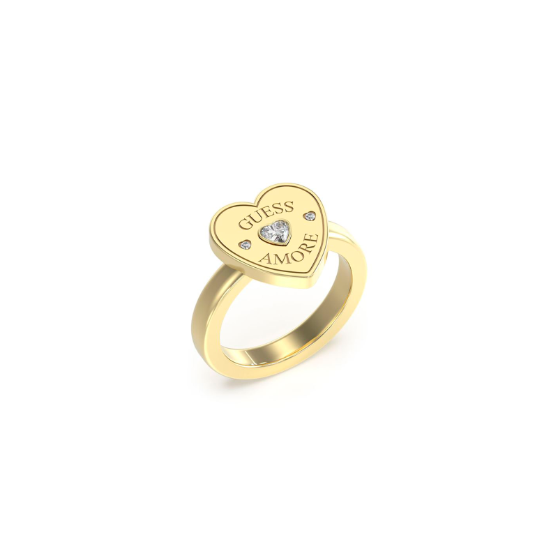 Anillo Guess Mujer Amore Acero IP Dorado JUBR05059JWYG