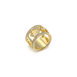 Anillo Guess Mujer Acero Dorado y Circonitas JUBR05037JWYG