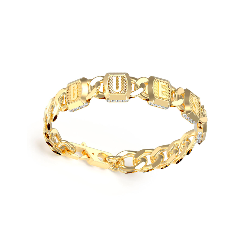 Pulsera Guess Hombre Acero IP Dorado JUMB05012JWYGS