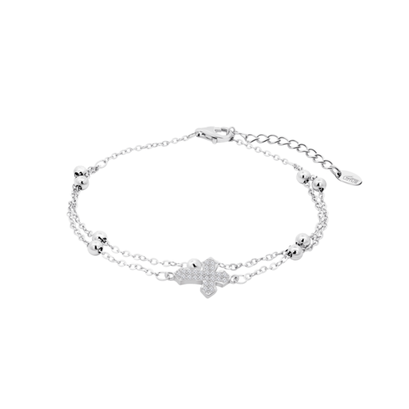 Pulsera Lotus Silver Plata y circonitas con cruz LP3816-2/1