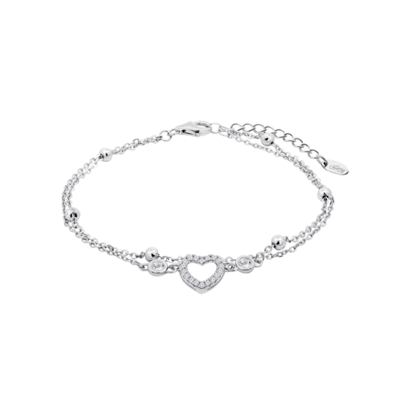 Pulsera Lotus Silver Plata y circonitas corazón LP3818-2/1