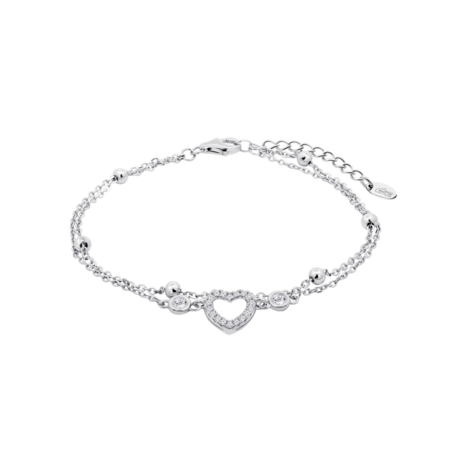 Pulsera Lotus Silver Plata y circonitas corazón LP3818-2/1