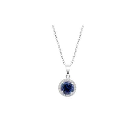 Collar Lotus Silver Mujer Colors Azul LP3790-1/1