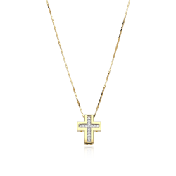 Gargantilla Cruz Oro 18k y...