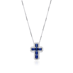 Gargantilla Oro 18k zafiros y diamantes 0.33cts "Lázaro"
