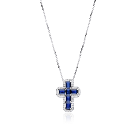 Gargantilla Oro 18k zafiros y diamantes 0.33cts "Lázaro"