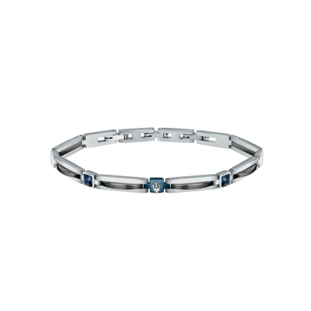 Pulsera Maserati Hombre AceroCristal Azul JM223ATZ20