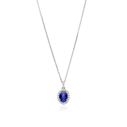 Gargantilla Oro Blanco zafiro y diamantes 0 13cts  Atalia 