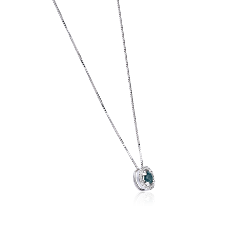Gargantilla Oro 18k, zafiro y diamantes 0.09cts "Elora"