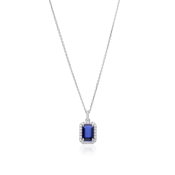 Gargantilla Oro 18k zafiro y diamantes 0.17cts "Elsa"