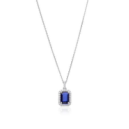 Gargantilla Oro 18k zafiro y diamantes 0.17cts "Elsa"