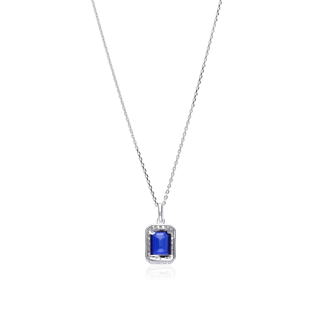 Gargantilla Oro 18k zafiro y diamantes 0.17cts "Elsa"