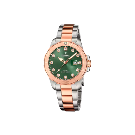 Reloj Festina Mujer Boyfriend Bicolor Esfera Verde F20505/4