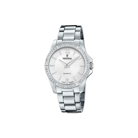 Reloj Festina Mujer Acero y Circonitas Esfera Blanca F20593/1