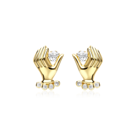 Pendientes Oro 18k y circonitas "Hannu"