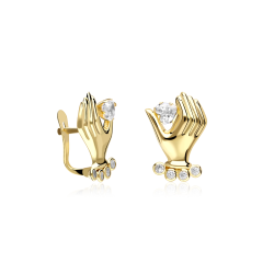 Pendientes Oro 18k y circonitas "Hannu"