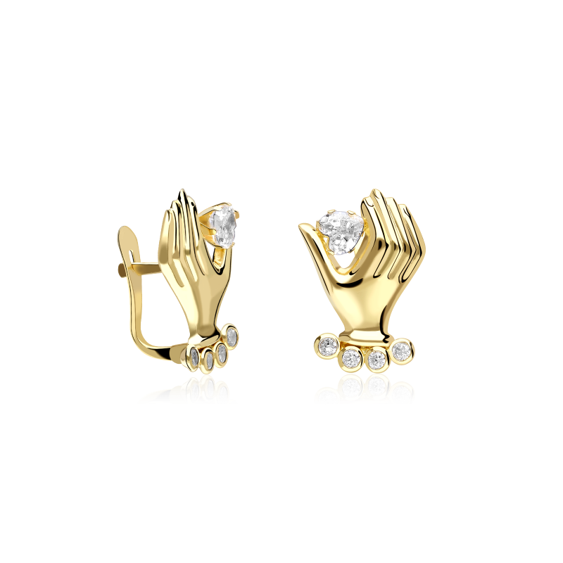 Pendientes Oro 18k y circonitas "Hannu"